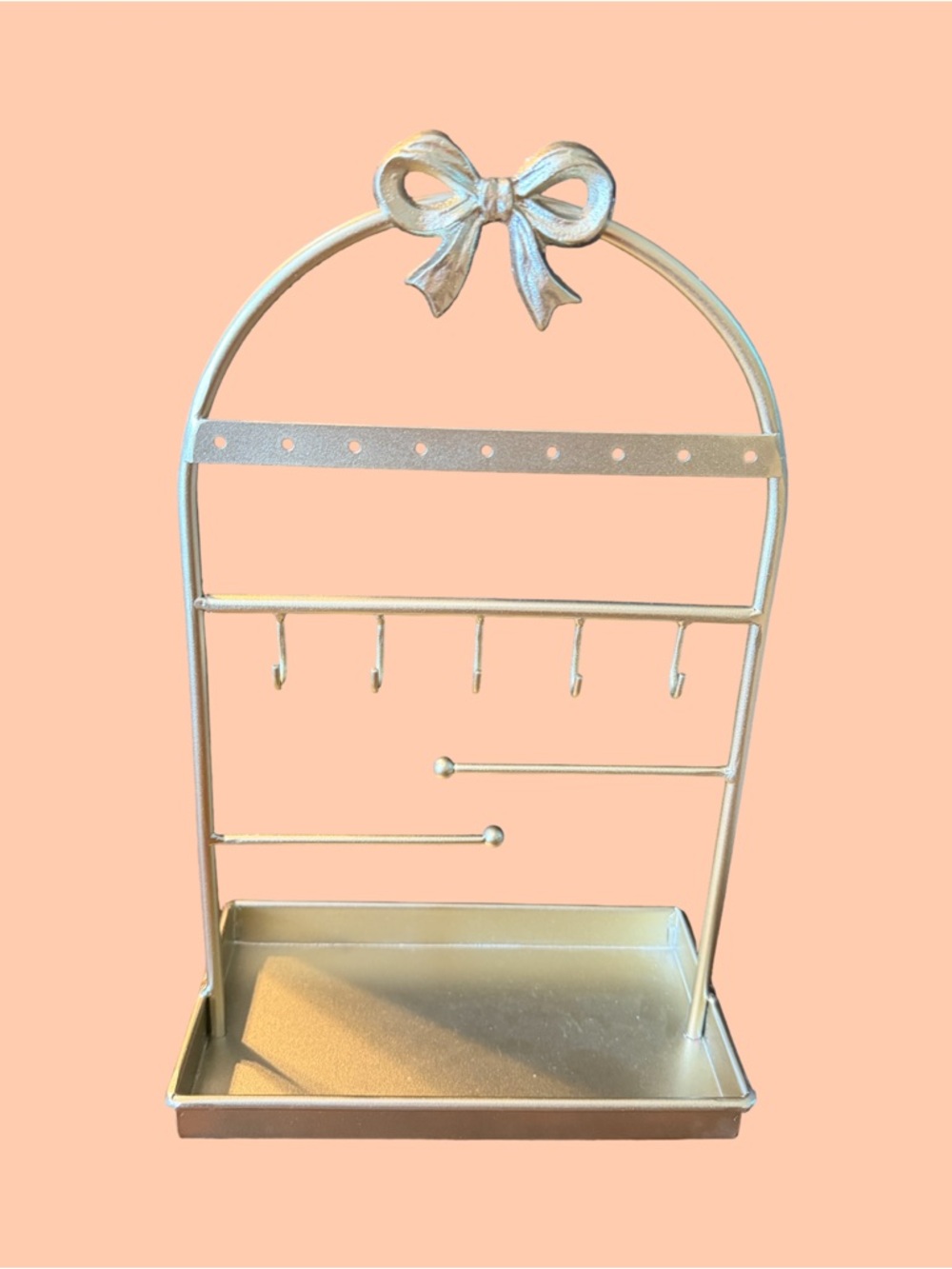 Gold Bow Jewelry Organizer Stand